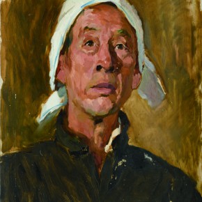 44 Wen Lipeng, A Senior Farmer from Hebei, oil on cardboard, 44.2 x 34 cm, 1973