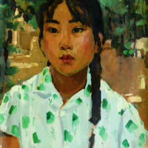 45 Wen Lipeng, A Girl from Hebei, oil on cardboard, 44.8 x 33.5 cm, oil on cardboard, 1973