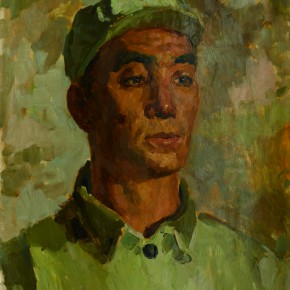 49 Wen Lipeng, Demobilized Soldier, oil on cardboard, 40 x 32.1 cm, 1973