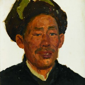 51 Wen Lipeng, The Farmer Wearing a Fur Hat, oil on cardboard, 29.2 x 33 cm, 1973