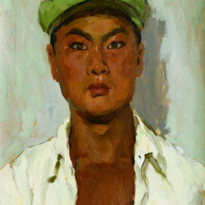 52 Wen Lipeng, The Young Farmer Wearing a Cap, oil on cardboard, 43.7 x 32.4 cm, 1973