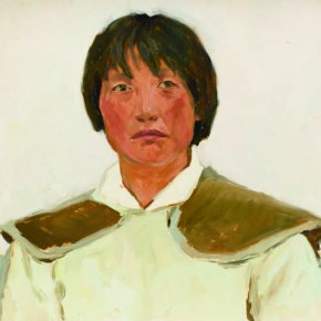 53 Wen Lipeng, The Girl with a Shoulder Pad, oil on cardboard, 38.5 x 53 cm, 1976