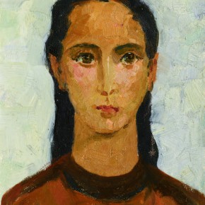 54 Wen Lipeng, The Uyghur Girl with Big Eyes, oil on cardboard, 31 x 24.2 cm, 1961