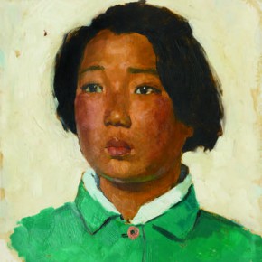 57 Wen Lipeng, The Girl with Short Hair Wearing a Green Cloth, oil on cardboard, 33 x 29.5 cm, 1973