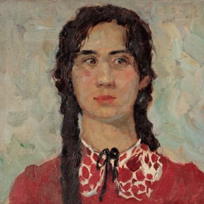 59 Wen Lipeng, The Uyghur Girl Dressed in Red, oil on cardboard, 28 x 36 cm, 1962