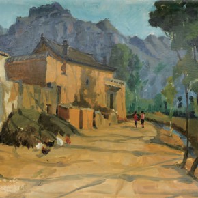 69 Wen Lipeng, Matian in Zuoquan, oil on cardboard, 36.4 x 54.4 cm, 1977