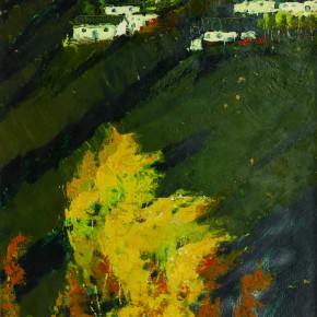 74 Wen Lipeng, The Autumn of Wangwu Mountain, oil on cardboard, 44.8 x 36.2 cm, 1979