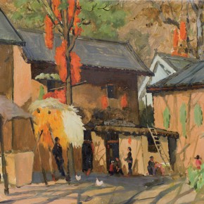 79 Wen Lipeng, The Autumn of the Mountain, oil on cardboard, 38 x 51.2 cm, 1977