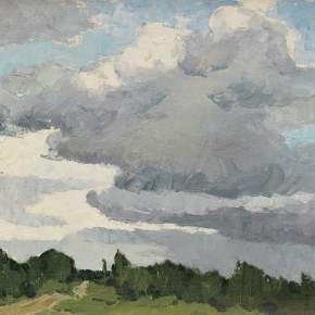 87 Wen Lipeng, Clouds of the Northern China, oil on cardboard, 35.2 x 52.5 cm, 1980