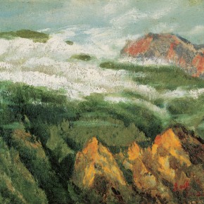 92 Wen Lipeng, The Flowing Clouds, oil on cardboard, 27 x 35 cm, 2002