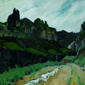 97 Wen Lipeng, Toward Taihang Mountains, oil on cardboard, 39.8 x 55 cm, 1979
