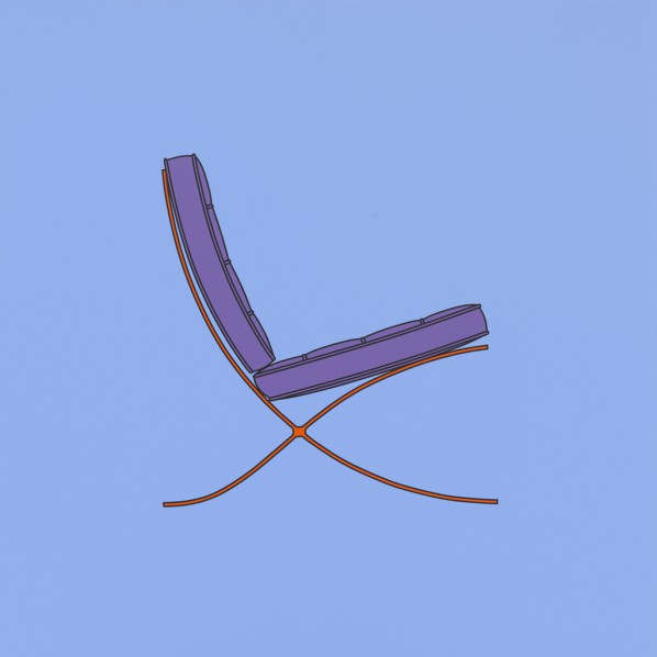 Michael Craig-Martin, Untitled (A Barcelonan Chair), acrylic on aluminum, 122 x 122 cm (no frame), 2014