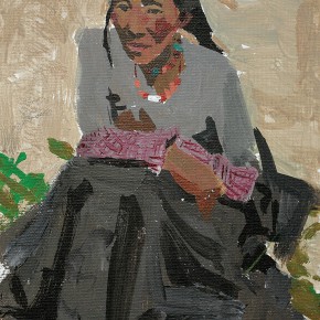 14 Yuan Yuan, Tibetan Woman No.2, acrylic on canvas, 30 x 20 cm, 2012