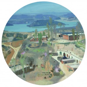 82 Yuan Yuan, Overlooking of the Longxi Lake Reservoir, oil on canvas, diameter 60 cm, 2010