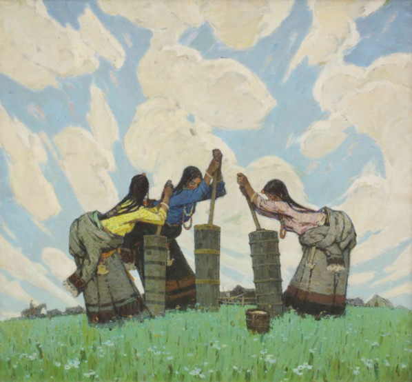 Ma Changli, On the Plateau, 1981; Oil on canvas, 162x150cm