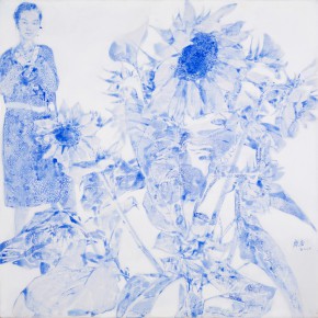 60 Kang Lei, The Songs among Flowers No.2, tempera, 60 x 60 cm, 2014