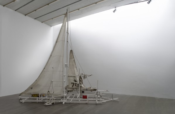 Chen Ran, Modern Nature, 2015; mixed media (sail, wood, sailing boat parts), 543x560x210cm Courtesy of the artist and Galerie Urs Meile, Beijing-Lucerne