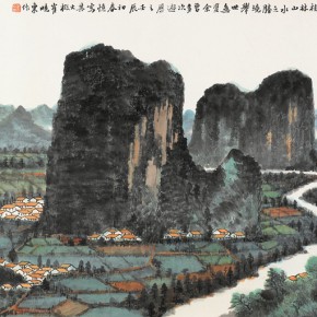 28 Cui Xiaodong, The Wonderful Scenery of Li River Figure, 136 x 68 cm, 2012