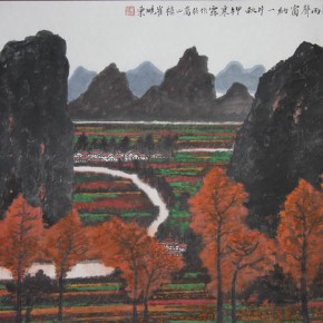 37 Cui Xiaodong, The Shadows of the Green Mountains are Reflected on the Wine, the Sound of Rain Brings Autumn