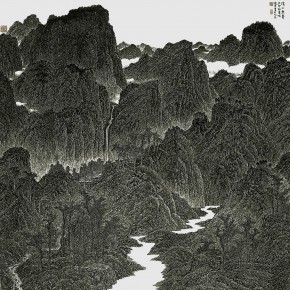 45 Cui Xiaodong, The Endless Streams and Mountains, 175 x 173 cm, 1999