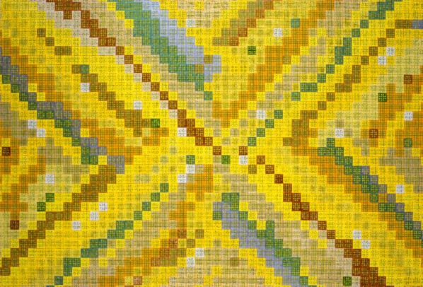 Ding Yi, Appearance of Crosses; Acrylic on tartan, 2007.07