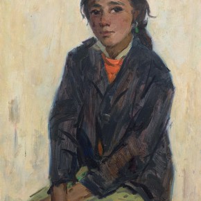 103 Ma Changli, The Kazakh Girl with a Decorated Hat, oil on cardboard, 55 x 39.5 cm, 1979