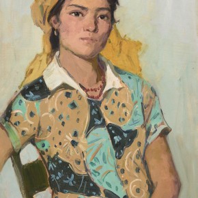 104 Ma Changli, The Uighur Girl with Bright-colored Clothes, oil on cardboard, 55 x 39.5 cm, 1979