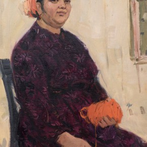 108 Ma Changli, A Senior Uighur Woman, oil on cardboard, 53.5 x 38 cm, 1979