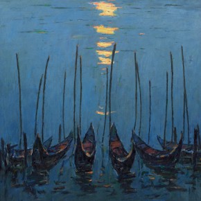 11 Ma Changli, Docking at Night, oil on linen, 80 x 80 cm, 2011