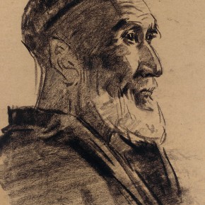 119 Ma Changli, A Senior Uighur Man from Southern Xinjiang, charcoal pencil, 37.8 x 26 cm, 1961