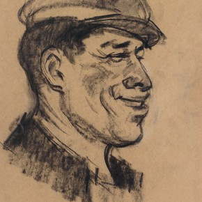 124 Ma Changli, The Witty Young Uyghur Man, charcoal pencil, 26 x 18.5 cm, 1961