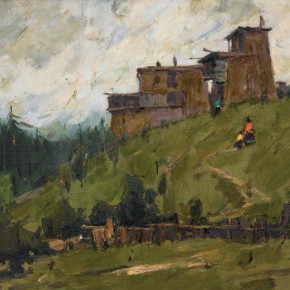34 Ma Changli, A Storm is Coming to the Mountain, oil on linen, 60 x 70 cm, 1989
