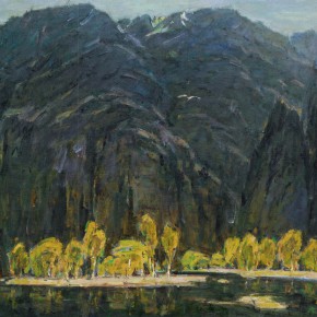 35 Ma Changli, Feelings of Mountains and Waters, oil on linen, 65.2 x 80.3 cm, 1995