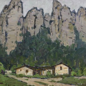 44 Ma Changli, Propylite Mountain, oil on linen, 40 x 50 cm, 1981