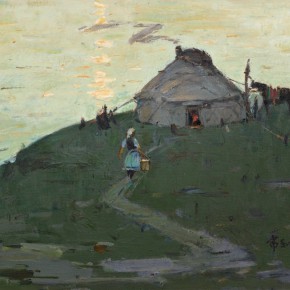 48 Ma Changli, The Home of Nomads, oil on cardboard, 45 x 60 cm, 1992