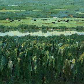 50 Ma Changli, Greenfield, oil on linen, 65.2 x 80.3 cm, 2009