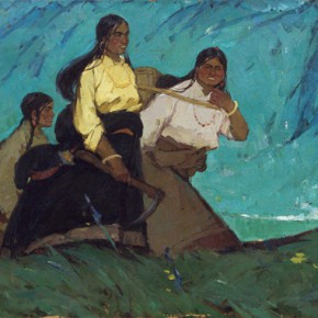 66 Ma Changli, Plateau Youth, oil on linen, 100 x 270 cm, 1963