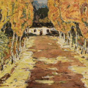 85 Ma Changli, Autumn Sunlight in the North, oil on linen, 42 x 51 cm, 1997