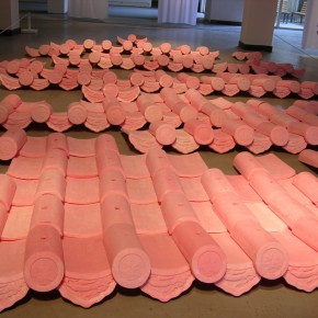 22 Jiang Jie, Above and Below, wax tiles, 490 x 770 cm, 2006