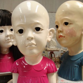 38 Jiang Jie, A Red Child, resin, paint spraying, synthetic hairs, 80cm, 2006