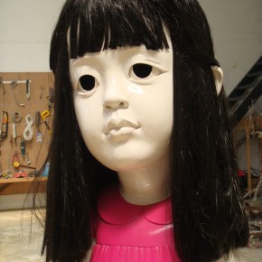 40 Jiang Jie, A Red Child, resin, paint spraying, synthetic hairs, 80cm, 2006