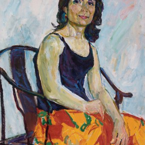 05 Luo Erchun, The Lady Sitting in the Old Sofa, oil painting, 81 x 65 cm, 2007