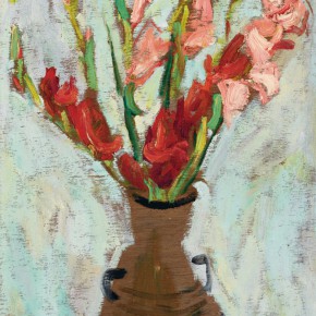 25 Luo Erchun, The Bouquet No.3, oil painting, 58.5 x 37 cm, 2001