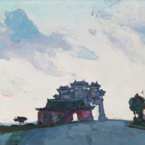 42 Luo Erchun, Putuo Buddhist Temple, oil painting, 51 x 61 cm, 1995