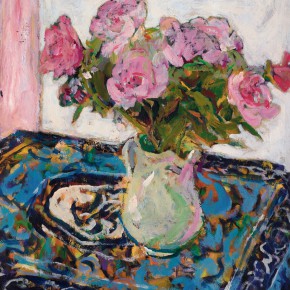 45 Luo Erchun, Pink Flowers, oil painting, 72.5 x 60 cm, 2009