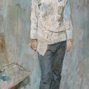 60 Luo Erchun, The Young Woman Wearing Jeans, oil painting, 146 x 75 cm, 1979