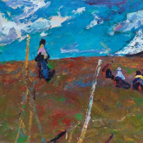 66 Luo Erchun, Prairie, oil painting, 50 x 60 cm, 2012