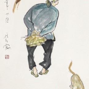 97 Luo Erchun, Return, Chinese painting, 137 x 69.5 cm, 2014