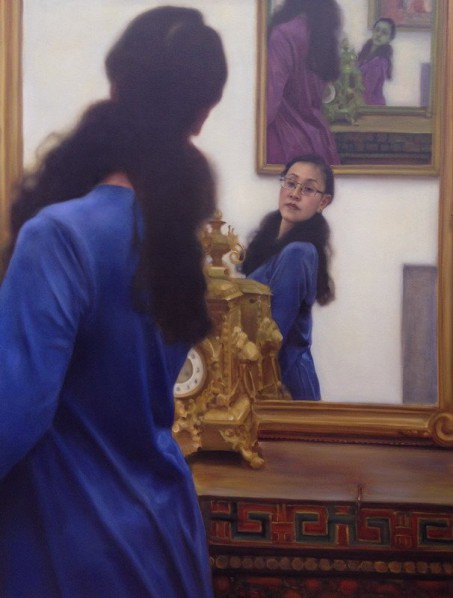 Pang Maokun, Flowers in the Mirror I, 2013; Oil on canvas, 160x120cm