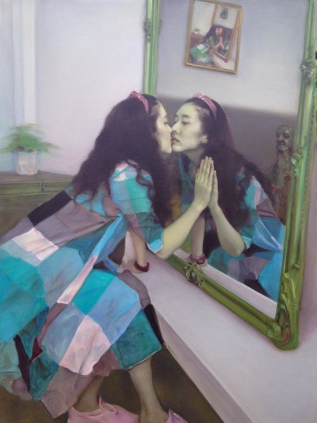 Pang Maokun, Flowers in the Mirror II, 2013; Oil on canvas, 160x120cm